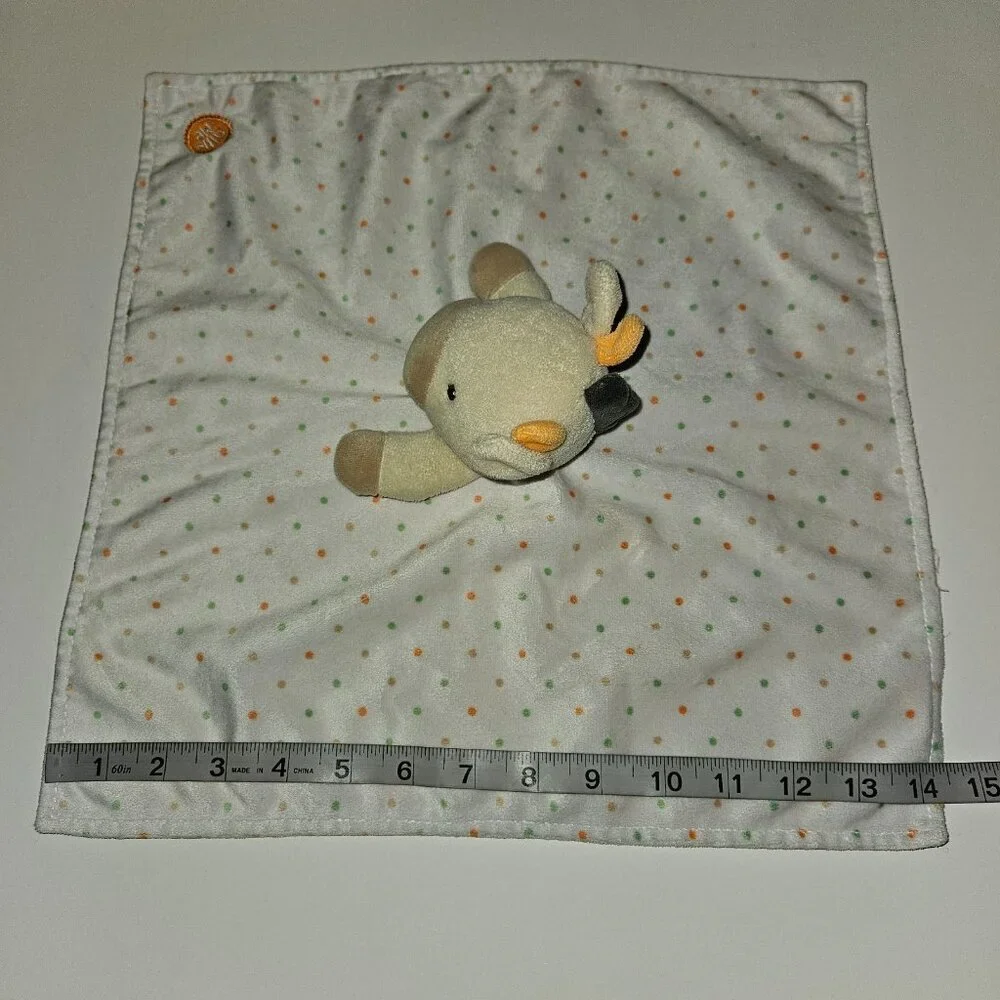 Little Me Giraffe Lovey Plush Baby Toy Orange Green Tan Polka Dots 2016
